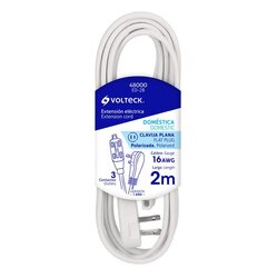 Extensión Eléctrica Doméstica Blanca Volteck 2 m