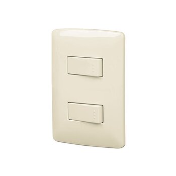 Placa Armada Volteck Línea Italiana 2 Apagadores Sencillos