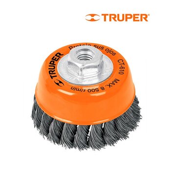 Carda Copa Alambre Trenzado Fino 3 pulg Truper M14