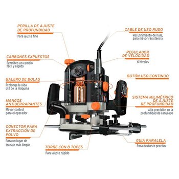 Rebajadora Industrial 1200 W Truper