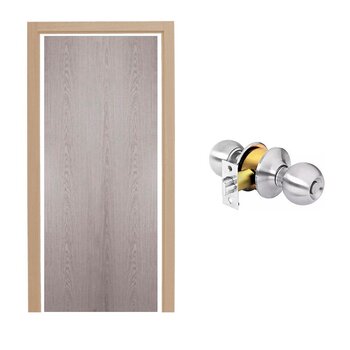 Paquete Puerta Tambor 80 x 213 cm HDF-Roble Gris