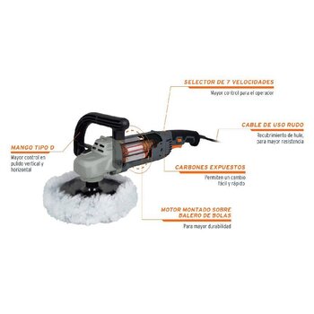 Pulidora Auto 7 pulg Truper 1200 W Industrial