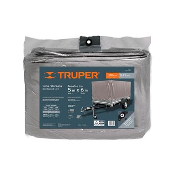 Lona Reforzada 4 x 4 m Truper Gris LT-44