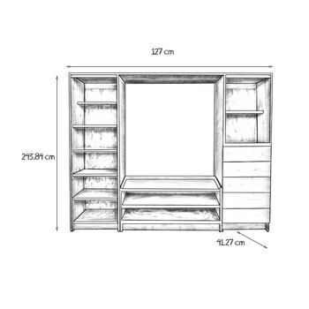 Paquete Closet Pino Cajonera Entrepañera 2.44 MTS