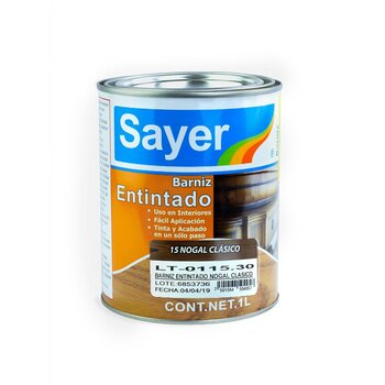 Barniz Entintado Sayer Lack Nogal Clásico 1 Lt