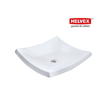 Lavabo Sobreponer Blanco Helvex Cuadrado Lvtrazzo