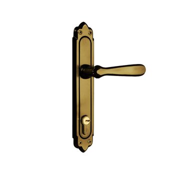 Cerradura Placa Larga Tesa Barroco Latón Antiguo Izq. Ll/Ll