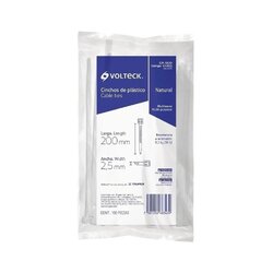 Cincho Plástico Volteck 20 cm Natural Tensión 8 kg 100 pz