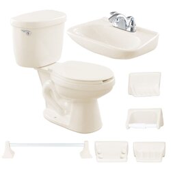 Paquete Sanitario Redondo Maya con Accesorios Hueso