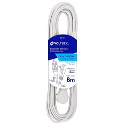 Extensión Eléctrica Doméstica marca Volteck 8 m Blanca