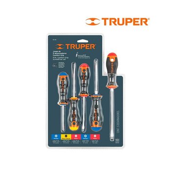 Desarmador Truper Mango Comfort Grip 5 pzas