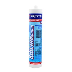Silicón Blanco 100% marca Presto 300 mL