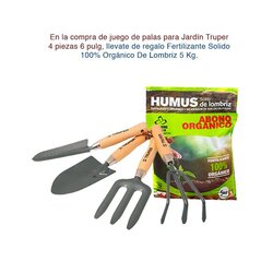 Juego palas para jardín Truper y fertilizante Humus de regalo