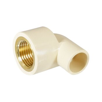 Codo CPVC Rosca Interior Punta Bronce 90 x ½ pulg