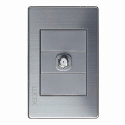 Placa Toma Coaxial Plateada marca Lucek modelo BP18MP