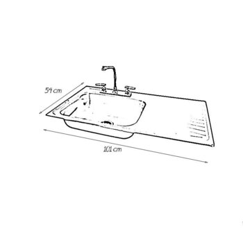 Fregadero K102 marca Eb Técnica 101 x 54 cm Acero Inoxidable