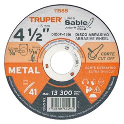 Disco de Corte de Metal 4 1/2 Truper