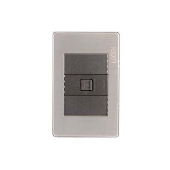 Placa Toma Telefónica Anodizada marca Lucek modelo BP17MA