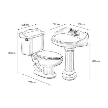 Paquete Sanitarios Alargado Romano Hueso