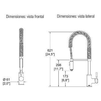 Monomando para Fregadero Helvex Salida Flexible E-305