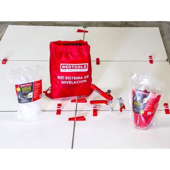 Kit de Sistema de Nivelación para Pisos Pro2 Redtools KSN2