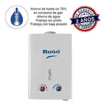 Calentador de Paso Instantáneo Rugo Gas Lp 6 l