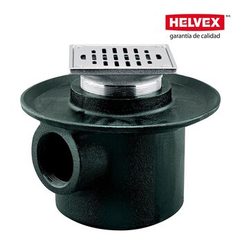 Coladera Helvex Una Boca Rejilla Cuadrada 28235CH