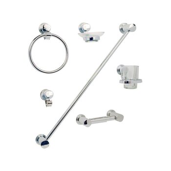 Juego Accesorios Cromados Empotrar Corinto Rugo