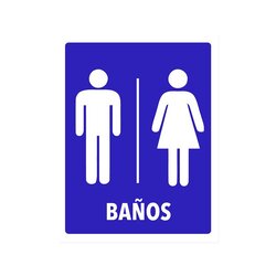 Señalamiento Baños 3 mm 20 x 30