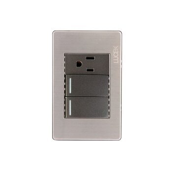 Placa 2 Apagadores Sencillos 1 Contacto Lucek modelo BP19MA