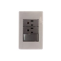 Placa 1 Apagador Sencillo 2 Contactos Lucek modelo BP20MA