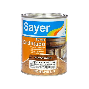 Barniz Entintado Sayer Lack Caoba Clásico 1 Lt