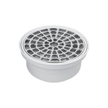 Coladera Universal PVC 4 Redonda Rejilla Acero Inoxidable 100 mm