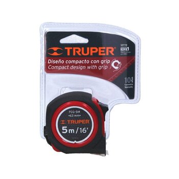 Flexómetro Compacto con Grip Truper 5 m