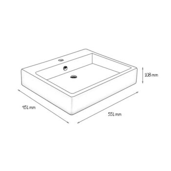 Lavabo Marfil Helvex Sobreponer LVLUCERNA1M