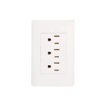 Placa 3 Contactos Polarizados Lucek Blanco modelo BA08B