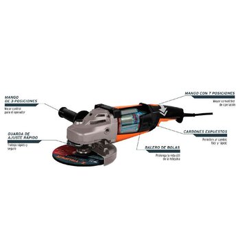 Esmeriladora Angular Truper 7 Pulg 2100 W