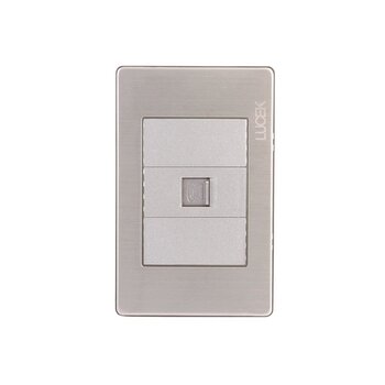 Placa Toma Telefónica Plateada marca Lucek modelo BP17MP