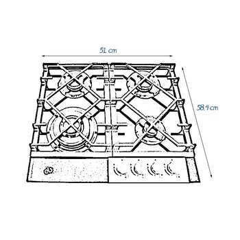 Parrilla a gas marca Eb técnica 58 cm EB-485BL