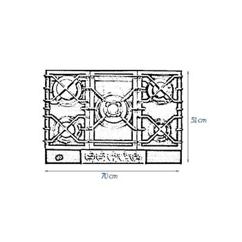 Parrilla a gas marca Eb técnica 70 cm EB-486BL