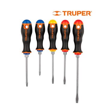 Desarmador Truper Mango Comfort Grip 5 pzas
