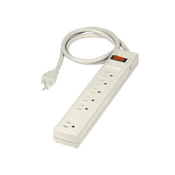 Multicontacto Barra Volteck 6 Entradas 270 Joules