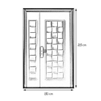 Puerta de Seguridad Con Fijo 130 x 2.13 MTS 13 Bloqueos Derecha