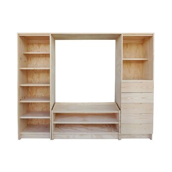 Paquete Closet Pino Cajonera Entrepañera 2.44 MTS