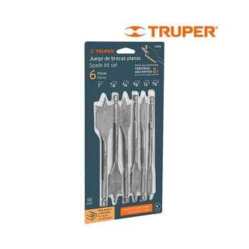 Broca Plana Madera Truper Juego 6 pz