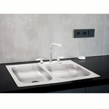 Fregadero M440 marca Eb Técnica 76 x 44 cm 2 Tinas