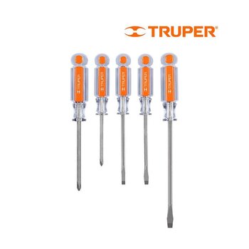 Desarmador Truper Mango de Acetato 5 pzas