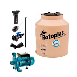 Tinaco Bicapa Gris Resistec 1100L con Flotador y Filtro Lavable