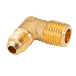 Codo Terminal Gas Latón 3/8 x 1/2 pulg 90 Grados