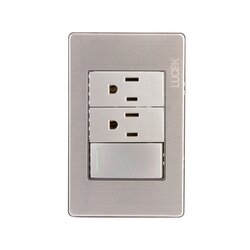 Placa 1 Apagador Sencillo 2 Contactos Lucek modelo BP20MP